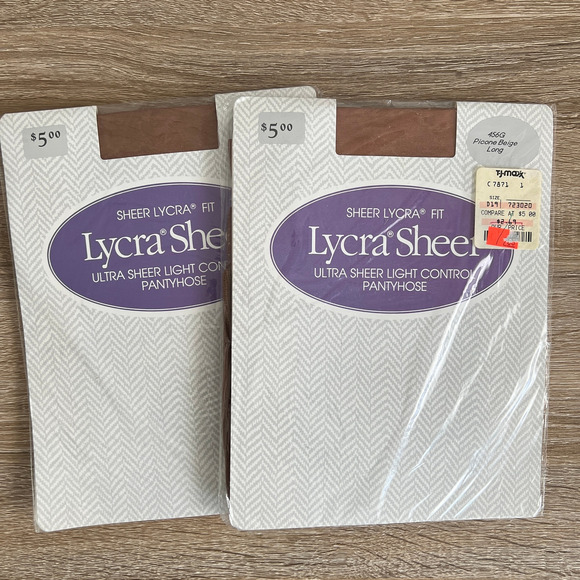 Lycra Sheer Ultra Sheer Light Control Pantyhose Hosiery Nylons Size Long NWT - Picture 1 of 3
